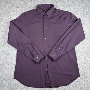 Theory Button Down Shirt Mens‎ XL Purple Good Long Sleeve Solid Point Collar